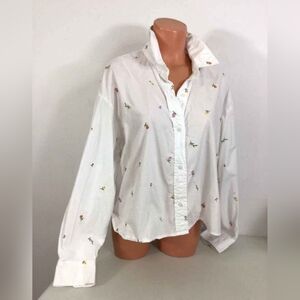 Old Navy White Floral Embroidered Women's Top